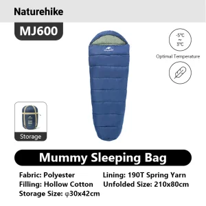Naturehike Mummy Sleeping Bags MJ300/MJ600 Cotton