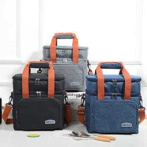 Portable Insulated Lunch Bag with Multiple Pockets