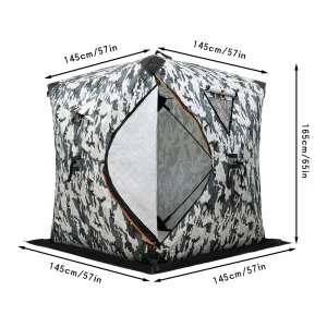 Ice Fishing Insulated Tent, 1-2 Person Shelter, Portable Thermal Tent